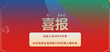 喜报丨青岛众瑞连续三年入选山东民营企业创新100强！